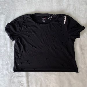 REEBOK Distressed Cropped Tee